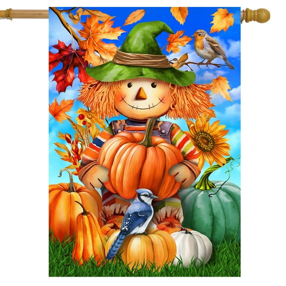 Briarwood Lane Smiling Scarecrow House Flag