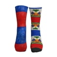 thumbnail image 2 of Mens Crew Socks Womens Haitian Flag Workout Training Athletic Socks, 2 of 7