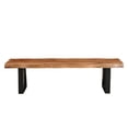 thumbnail image 2 of Taran Designs Darcy 68" Live Edge Solid Wood Dining Bench in Brown, 2 of 5