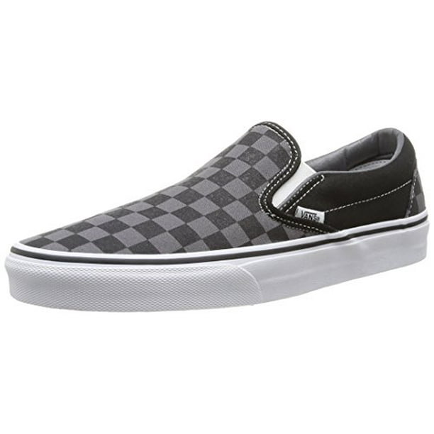 Vans Unisex Classic Slip-On (Checkerboard) Black/Pewter Skate Shoe (8 B(M) US Women / 6.5 D(M) US -