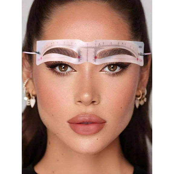 Precision Symmetrical One-piece Eyebrow Card 12 Eyebrow Shapes Head-mounted Eyebrow Drawing Tool Beginner-friendly Lazy Makeup Aid Tool