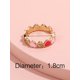 thumbnail image 4 of 1pc New Style Simple & Cute Colorful Heart Shaped Copper Joint Ring Suitable For Daily Wear By Women, 4 of 4