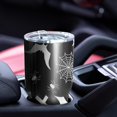 thumbnail image 4 of 30oz Black Halloween Bat Spider Pattern Tumblers Stainless Steel Tumbler with Lid and Straw,Vacuum Insulated Double Wall Travel Tumbler Cups Mug with Cleaning Brush for Coffee,Tea, 4 of 7