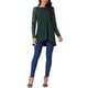 thumbnail image 2 of Blusa de manga larga de encaje de mujer INSPIRE CHIC con cuello redondo y dobladillo asimétrico, 2 of 5