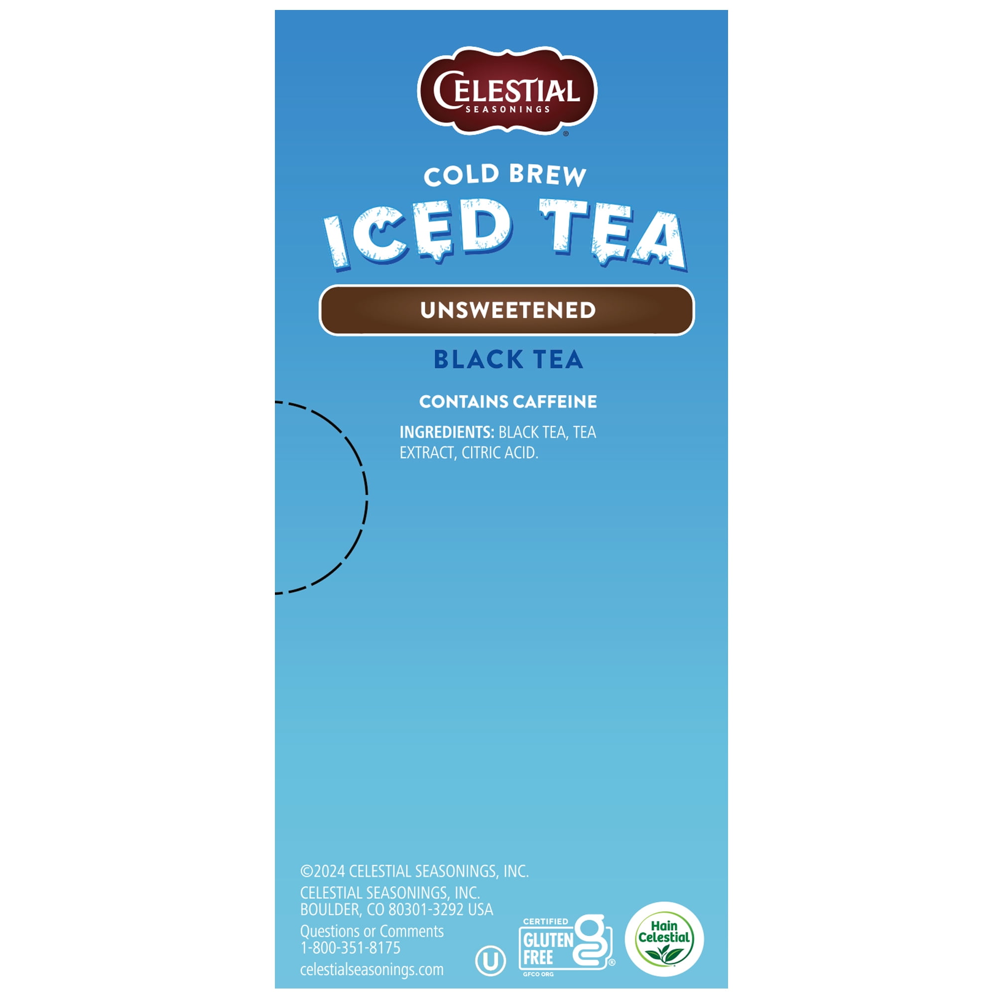 (2 pack) Celestial Seasonings Cold Brew Unsweetened Black Tea, 18 Ct Tea Bags