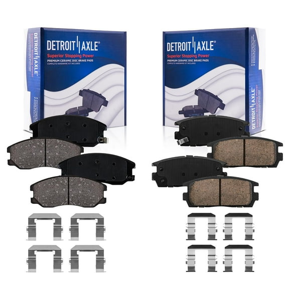 Detroit Axle - Brake Pads for Saturn Vue Chevrolet Equinox Captiva Sport Pontiac Torrent Suzuki XL-7, Front and Rear Ceramic Brake Pads with Hardware Replacement