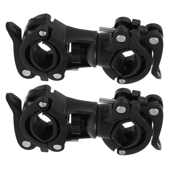 2 Pcs Bike LED Mountain Bike Light Clip 11.00X5.50X2.00CM Black