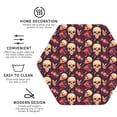 thumbnail image 3 of Honeii cool rock Skull record print Leather Coaster Set of 4, ideal for safeguarding your furniture from drinks spills and effortless cleanup-Hexagon, 3 of 6