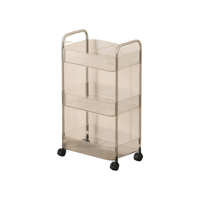 Bearachild Estante de almacenamiento resistente y transparente para artículos esenciales de baño, carrito con ruedas de varios niveles, Almacenamiento y organización del hogar