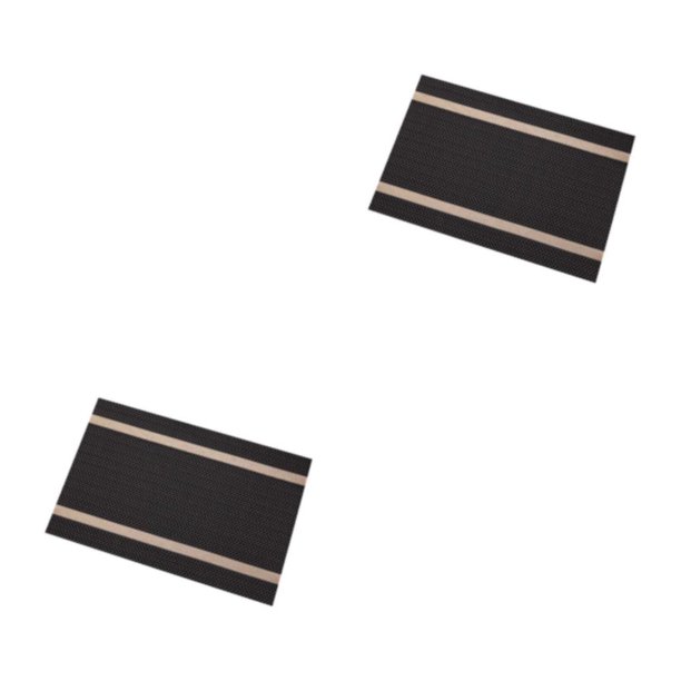 Tapete de PVC a rayas modernas Wosthever manteles individuales posavasos para tazas aislamiento rectangular mesas de comedor Color café Rectángulo/30*45cm 2Conjunto