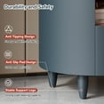 thumbnail image 5 of Christopher Knight Home Round Nightstand with Drawer & Open Shelf, Bedside Table with Leather Handles and Cone Legs, Blue, 5 of 10