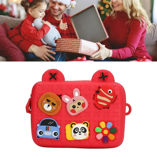 Sacoche pour Enfants, Sac de Rangement Léger pour Appareil Photo pour Cadeau d'Anniversaire Rouge