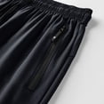 thumbnail image 5 of Domuza Men's Jogger Pants Stretch Athletic Workout Pants with Zipper Pockets, Elastic Waist Drawstring for Gym & Running Black 2XL, 5 of 6