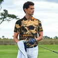 thumbnail image 3 of Yiaed Grim Coffee SkullPrint Men's Short Sleeve Polo Shirt,Golf Polo for Men Three-Button Golf Shirt Athletic Casual Collared T-Shirt- Medium, 3 of 7