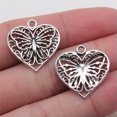 thumbnail image 2 of U8MO 20/50/100pcs Butterfly Antique Silver Charms Pendants for Jewelry Making 22*22mm-20pcs, 2 of 4