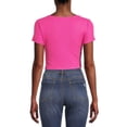 thumbnail image 3 of Madden NYC Junior's V-Point Hem Top with Short Sleeves, 3 of 5