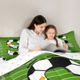 thumbnail image 5 of Homewish Cartoon Monogrammed S Queen Comforter Set, Cartoon Football Soccer Bedding Sets, Teens Kids Boys Girls Reversible Bedding Comforter Set, Luxury Bedroom Decor, 3-Piece, 5 of 8