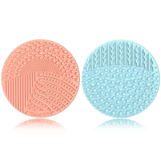 2 Piezas Limpiador de Brochas de Maquillaje de Silicona YalsFTY Herramienta de Limpieza de Almohadilla para Fregadora de Brochas Cosméticas Funcionalidad de Doble Cara para Acomodar Todo Tipo de Broch