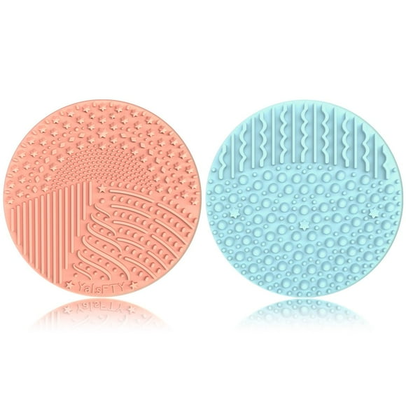 2 Piezas Limpiador de Brochas de Maquillaje de Silicona YalsFTY Herramienta de Limpieza de Almohadilla para Fregadora de Brochas Cosméticas Funcionalidad de Doble Cara para Acomodar Todo Tipo de Broch