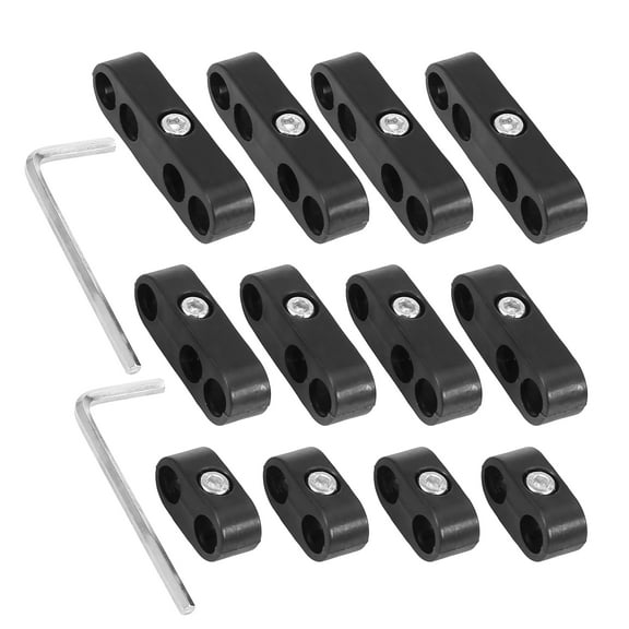 12pcs Universal 7mm 8mm Car Engine Spark Plug Separators Ignition Wire Separators Holder Black