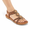 thumbnail image 2 of Ablanczoom Womens Sandals Rhinestone Flower Summer Flat Sandals for Women Dress Shoes, 2 of 6