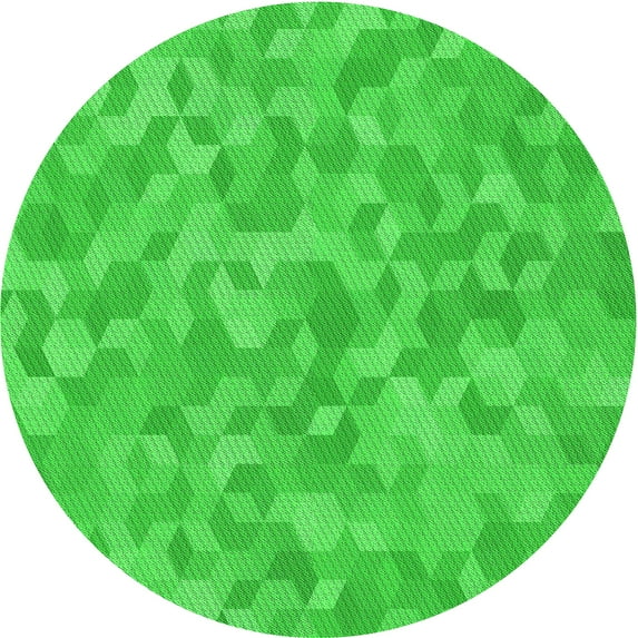 Ahgly Company Indoor Round Patterned Lime Green Area Rugs, 4' Round