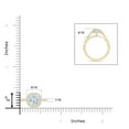 thumbnail image 4 of Angara Natural 0.88 Ct. Aquamarine with Diamond Halo Ring in 14K Yellow Gold for Women (Ring Size: 3), 4 of 9