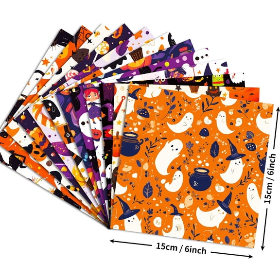 Halloween Pattern Paper 12 Sheets, Scrapbook Paper for Crafting and Card Making, Spooky Decorative Paper for DIY Project Supplies