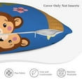 thumbnail image 5 of Bingfone Monkeys Swinging From Palms Linen Throw Pillow Covers Cushion Case Pocket Button Vintage Farmhouse Pillowcase For Sofa Couch Bed 18"X18", 5 of 9