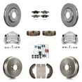 thumbnail image 1 of Transit Auto Front Rear Disc Brake Caliper Rotors Drums Ceramic Pads Shoes Wheel Cylinders and Hardware Kit (11Pc) for Car 2004 Dodge Caravan Drum rear brakes with Non-ABS From 12 01 03 KC8-100889C, 1 of 11