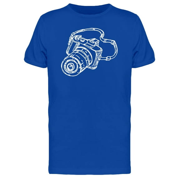 Camera White Outlines T-Shirt Men -Image by Shutterstock, Male Medium