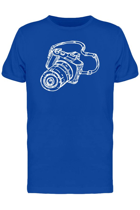 Camera White Outlines T-Shirt Men -Image by Shutterstock, Male Large