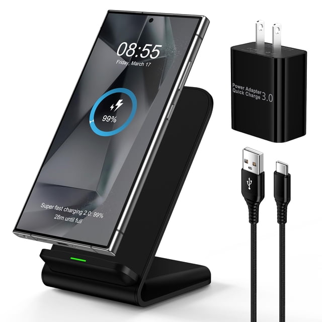 Adaptador de carga Inibak Soporte inalámbrico de 15 W con adaptador de 18 W