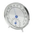 thumbnail image 4 of Round Thermometer Stainless Steel Waterproof Heat Resistant Thermometer Hygrometer for Outdoor with Holder, 4 of 14
