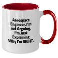 thumbnail image 3 of Aerospace Engineer Two Tone Coffee Mug - Funny Inspirational Gifts for Aerospace Engineers Men Women Friends Coworkers Family - Unique Christmas Unique Gifts for Him from Friends, 3 of 5