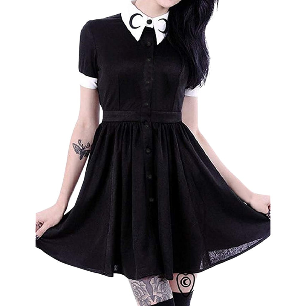 Fashion Woman's dress Gothic Style Cold Black Punk Gown Street Slim Fit Skirt