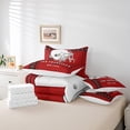 thumbnail image 5 of YST Football Game Comforter Set with Sheets, Red Black Stars and Stripes, Queen Size (San Francisco), 5 of 5