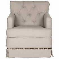 SAFAVIEH Millicent Swivel Accent Chair w/ Brass Nail Heads, Taupe
