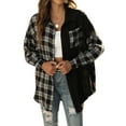 thumbnail image 1 of Txlixc Chaquetas a cuadros para mujeres, solapas y botones de manga larga, chaquetas y abrigos casuales Txlixc moda, 1 of 9