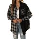 thumbnail image 1 of Txlixc Chaquetas a cuadros para mujeres, solapas y botones de manga larga, chaquetas y abrigos casuales Txlixc moda, 1 of 9