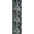 thumbnail image 2 of HR Turquoise Grey Black Modern Contemporary Abstract Area Rugs Marble Pattern, 2' x 7' Runner, 2 of 5