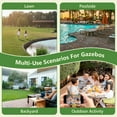 thumbnail image 3 of LZBEITEM 13'x6.5' Hardtop Grill Gazebo,  Outdoor BBQ Gazebo Canopy Tent with 2 Side Shelves, LED Light & Galvanized Steel Roof for Lawn, Garden, Deck, 3 of 13