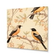 thumbnail image 2 of Designart "Tree-Dwelling Birds in Orange and Black III" Animals Metal Art Print, 2 of 5