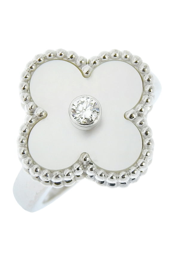 Pre-Owned Van Cleef & Arpels Alhambra Ring K18 White Gold Approx. 7.0g alhambra... (Good)