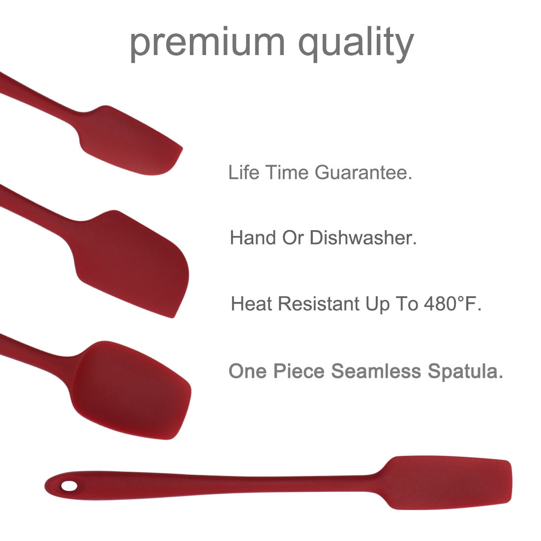 Unique Bargains Silicone Turner 4 Pieces Heatproof Non Stick Turner Red
