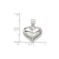 thumbnail image 3 of 925 Sterling Silver Hollow Polished Puffed Love Heart Charm 22x18mm Wide Pendant Necklace for Women, 3 of 5