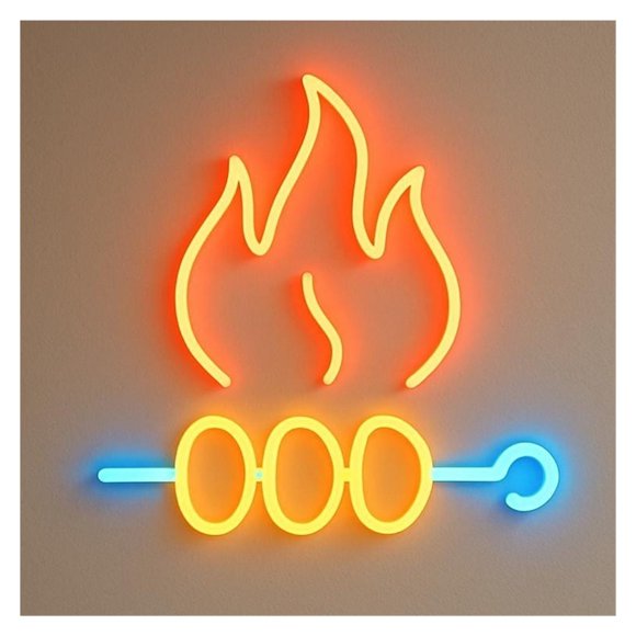Letrero De Neón Con Forma De Barbacoa Y Kebab, Luz LED Regulable Para Decoración De Fiestas, Cocinas, Restaurantes De Comida Rápida Y Cocinas 42cm