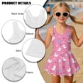thumbnail image 6 of Xixirimido Cute Unicorn Planets Pink Print Girls One Piece Swimsuits with Skirt Sleeveless Swim Dress Modest Skirted Swimwear with Built-in Shorts UPF 50+ Bathing Suit, 5-6 Years, 6 of 7