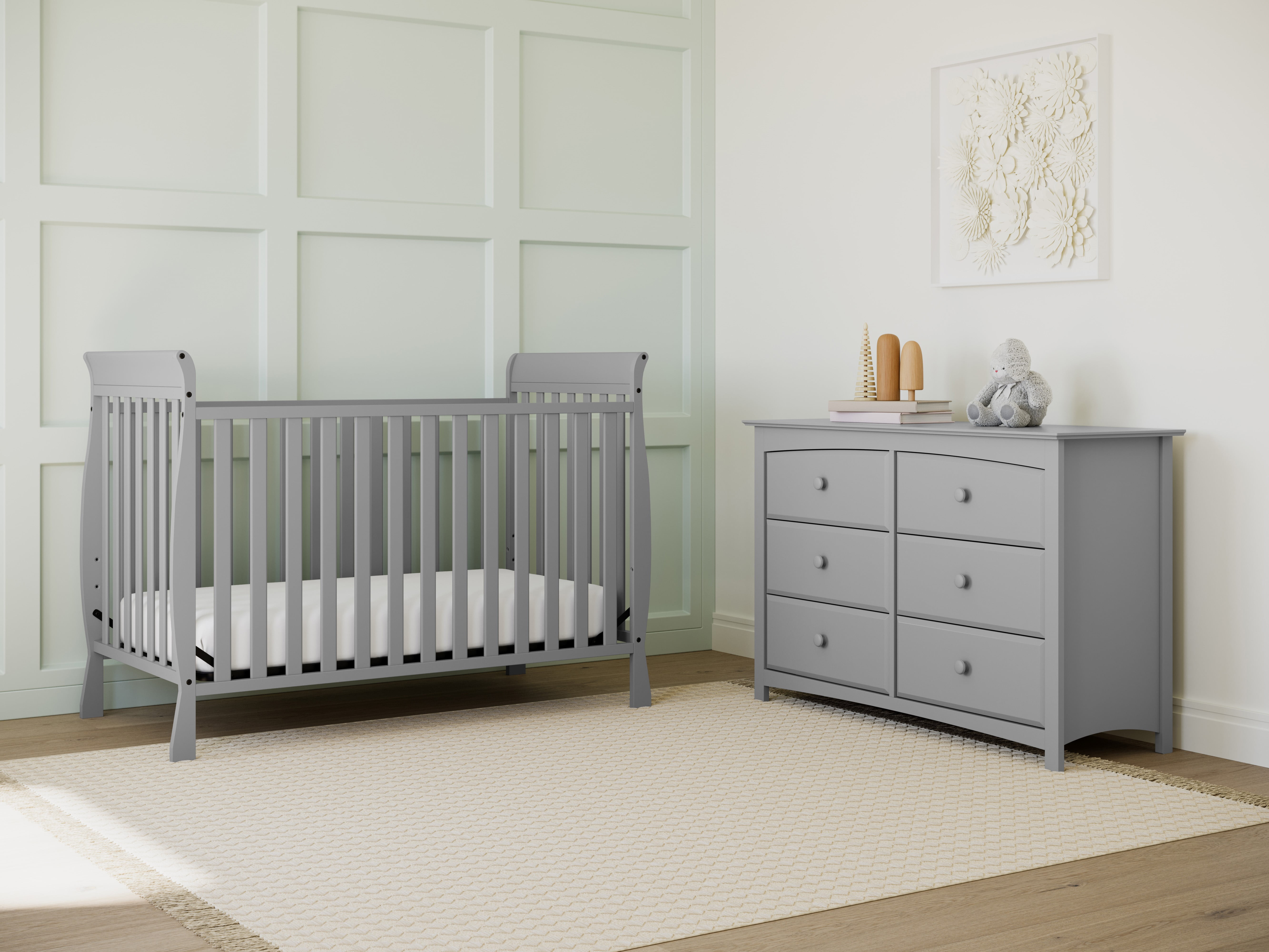 Storkcraft Maxwell 3-in-1 Convertible Baby Crib, Pebble Gray