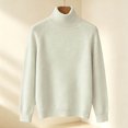 thumbnail image 4 of biudgviw Turtleneck Tops for Women Classic Fit Long Sleeve Sweaters Comfortable Loose Fit Knit Pullover Fall Winter Clothes(White,X-Large), 4 of 5